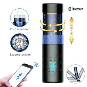 Sex Massager Male Masturbator Bluetooth Control Automatic Telescopic Rotating Aircraft Cup Electric Masturbation Real Vagina