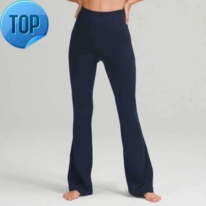 Lu-088 Groove Fitness Spor Salonu Kadın Yoga Pantolon Elastik geniş bacak parlama tozlukları yüksek bel ince yaz panthg
