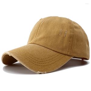 Bollmössor 2023 Svartgrön gul fast färg Bomull Baseball Cap Chapeau Femme Woman Vintage Hip Hop Street slitage för män kvinnor