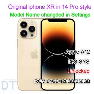 Apple Original iphone XR in iphone 13 pro 14 pro style phone Unlocked with iphone13pro 14pro box&Camera appearance 3G RAM smartphone fast delivery,A+Condition