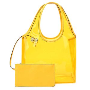 Jelly Candy Colored Transparent Bag for Women's Bag 2023 Ny koreansk version Portable Bun Mother Bag 230919