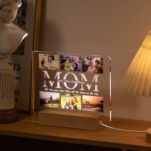 Toilet Paper Holders Custom Acrylic Lamp Personalized P o Text Bedroom Night Light for MOM DAD LOVE Friend Family Day Wedding Birthday Gift Present 230919