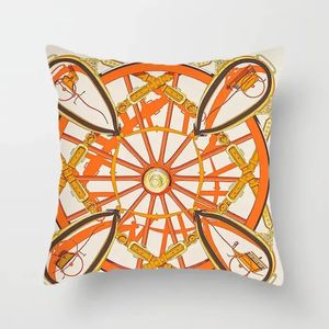 Letter Designer Pillow Case Orange Series Pościel domowy wystrój poduszki kanapa krzesło Sofa Sofa Orange Square Square Pillowcases 45*45 cm