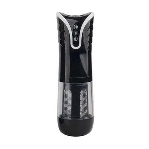 Sex Massager Automatisk teleskopisk tryckande Masturbation Cup Real Vagina Vibration Woman Voice Aircraft For Man Penis Training