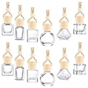 Car Perfume Bottle Diffusers Pendant Perfume Ornament Air Freshener for Essential Oils Fragrance Empty Glass Bottles