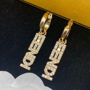 Alphabet Embed Zircon Dangle & Chandelier Earrings, Fashion Charm earrings for ladies, weddings, banquets, parties, gifts