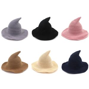 Woolen Modern Witch Women Lady Made z modnej owczej wełny Halloween Festival Party Hat