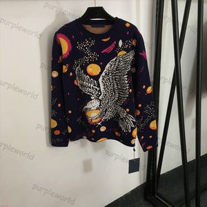 Sweater Unisex Fashion Eagle Star Pattern Design Crewneck Long Sleeve Sweater Top Pullover Knitwear