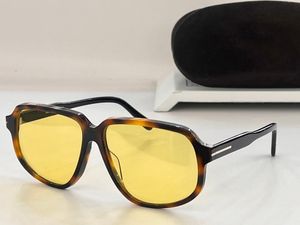 Anton Sqaure Solglasögon Havana Yellow Lens Mens Designer Sun Glasses Shades UV400 Eyewear With Box