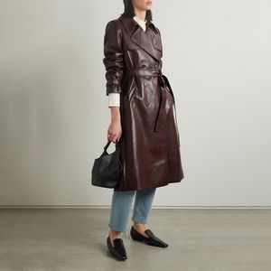 Women's Jackets 23 Early Autumn Niche Fashion Cloud Leather Belt Soft Protein Classic Simple Trench Coat Jacket 230918