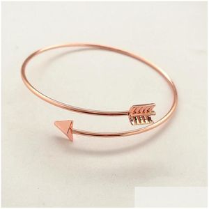 Novas setas forma pulseira chapeamento de ouro liga aberta pulseiras ajustável para mulheres jóias agradável presente entrega gota dhhdb