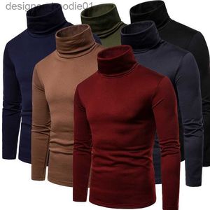 Damen-Thermounterwäsche, Herren-Slim-Fit-Langarm-Mock-Rollkragenpullover, einfarbiges, gestricktes Thermo-Unterwäsche-T-Shirt L230919