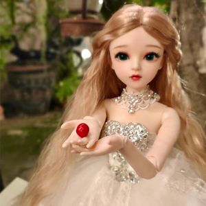 Dockor 60cm Fashion Doll 13 BJD Ball Foged Body Full Set With Beautiful Dress Soft Thick Hair Up Girl Toys Kids Gift 230918