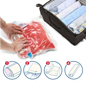 Outras ferramentas de cozinha Roll up sacos de compressão de viagem para roupas bagagem espaço saver malas de embalagem 230919