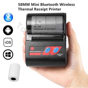 Skrivare tillbehör mini bärbar termisk trådlös kvitto 58mm bluetooth mobil skrivare maskin hem företag skrivare dator impresoras termicas 230918