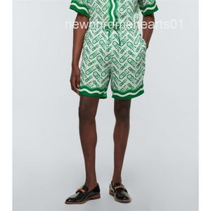Casablanca masculino seda impresso shorts define designer de luxo ping pong verão praia calças camisas3053
