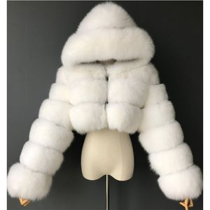 Frauenfell Kunstpelz Hochwertiges pelzige Kumpel -Fellpelzmäntel und Jacken Frauen flauschiger Deckmantel mit Kapuzen -Winterfell -Jacke Mitteau Femme 230919