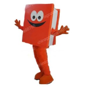 Performance Orange Notebook Maskottchen Kostüm Top Qualität Halloween Weihnachten Fancy Party Kleid Cartoon Charakter Outfit Anzug Karneval Unisex Erwachsene Outfit