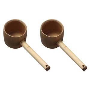 Spoons 2X Bamboo Water Ladle Tea Scoop Bathing Dipper Sauna For Kitchen Garden 230928