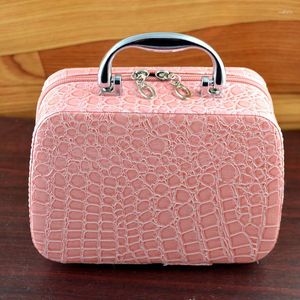 Sacos de lona A terra diz a recomendação! Bolsa de viagem fashion princesa caixa de joias estojo de cosméticos pu display de armazenamento presente de aniversário