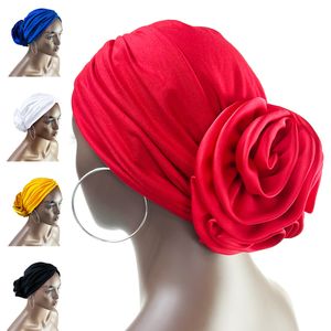 Beanie Skull Caps Stretch Bandana Head Wrap Satin Floral Women Party Turban Headwear Cap Hårtillbehör 230919