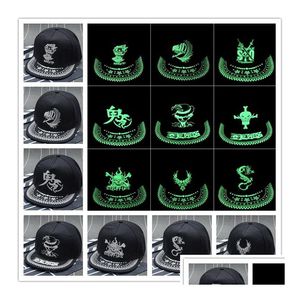 Hip Hop Luminous Cap Flattop Caps Fluorescencie Baseball Sun Ochrona Czapki Snapback dla mężczyzn Prezenty Difts Drop dostawa Dhryx