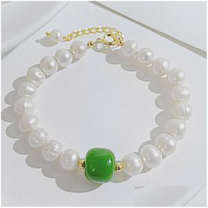 Chain Freshwater Pearl Beaded Bracelet Simple Beads Bracelets For Women Adjustble Bangle Fashion Jewelry Drop Delivery Dhlks