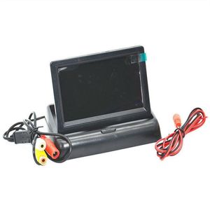 Car Video HD Folding 4 3-inch TFT Color LCD Screen Monitor For Rearview Backup Reverse Camera DVD VCR 12V266Q