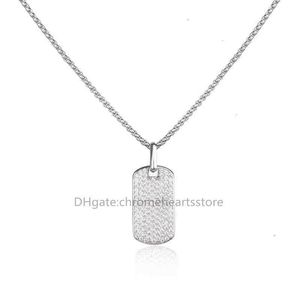 Sliver Twisted Designer Charm Diamond Naszyjnik Mężczyzn sznurka wisiorek kryształowe naszyjniki Kobieta biżuteria biżuteria
