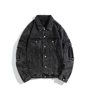 Autumn New DesigneHigh Street Fashion Brand Washed Old Armor Denim Coat 2023 New Coat Jacket