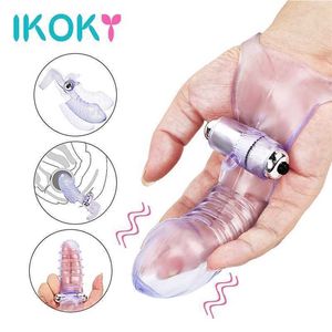 Sex Toy Massager Ripple Dildos Strapon Finger midje ring vibratorer för kvinnor klitoris stimulator erotisk masage vuxen produkt par verktyg