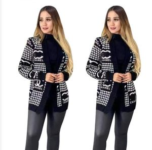 2024ccs novas blusas femininas moda manga longa cardigan malhas mulheres decote em v designer blusas jaqueta roupas outwear