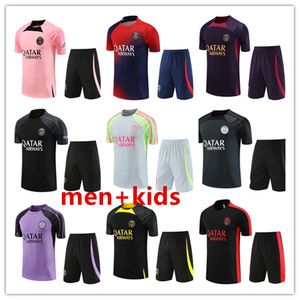 23/24 PSG Tracksuit 2023 2024 Paris Sportwear Men Training kostym Kort ärmdräkt Fotboll Soccer Jersey Kit Uniform Chandal Sweatshirt Sweater Set