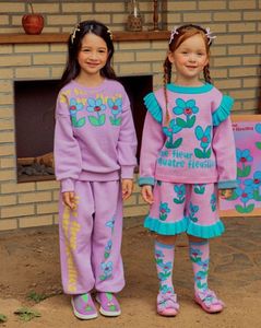 Kleidung Sets Herbst Bebe Kinder Kleidung Set Kinder Cartoon Sweatshirts Koreanischen Stil Baby Pullover und Hosenanzug Junge Mädchen Nette drucken 230918