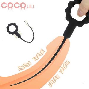 Sex Toy Massager Urethral Vibrator Male Masturbator Silicone Vibration Penis Plug Sound Dilators Products Erotic For Men Sexo