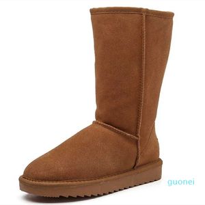 Designer Boots Winter Snow Tall women's thickened plush warm flat bottomed anti-skid cotton shoes