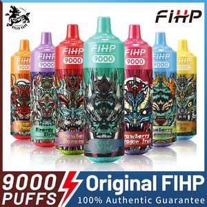 Original FIHP Puff 9000 Einweg -Vape -Stift -Pod -Gerät Puff 9k wiederaufladbare optionale E -Zigarette