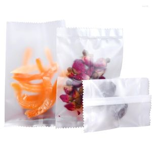 Storage Bags Big Size 50 PCS Lower Seal And Back Heat Sealing Bag Middle Sealed Flat Scented Tea Cookie Pouch Frosted Clear