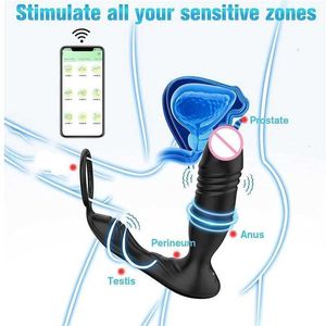 Sex Toy Massager But Rubber Case No Sound Hard Reusable Penis Cover 2 in 1 Male Vibe Anal Women Vibrator Men Ejaculator