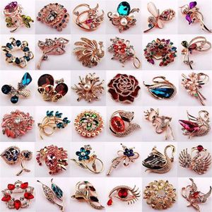 10st Lot Mix Style Fashion Crystal Brooches Pins For Jewelry Craft Gift BR701 331L