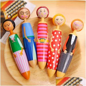 Ballpoint Pens Wholesale Cute Fun Cartoon Originality Doll Pen Student Office Stationary Supplies Novelty Drop Delivery School Busines Dhn3C