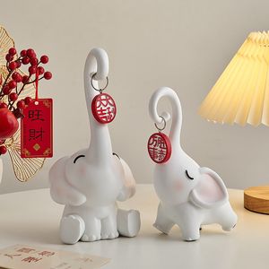 Decorative Objects Figurines Wedding Gift Art Elephant Sculptures Modern Home Decorations Animal Resin Statue Living Room Ornament 230919