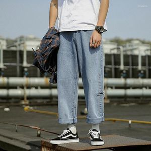 Jeans da uomo TFETTERS Marca 2023 Gamba Dritta Strappato Moda Uomo Primavera Estate Vintage Mid Rise Baggy Jean Mans Coreano Streetwear