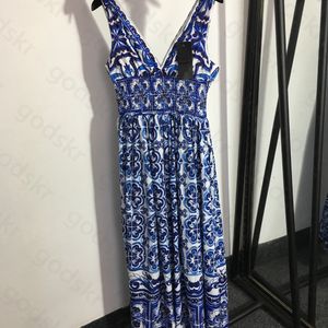 Sukienki z nadrukiem kwiatowym Kobiety moda głęboka v długa sukienka Bow Bow Camisole sukienka seksowna sukienka