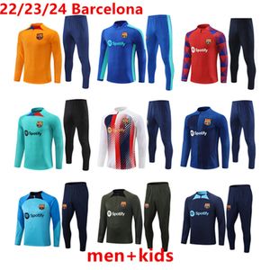 2023 New Barcelona Player Version Football Tracksuit Barca مجموعة بدلة تدريب الأولاد البالغين 22/23 من الرجال والأطفال Camisetas Ansu Fati Pedri Lewandowski