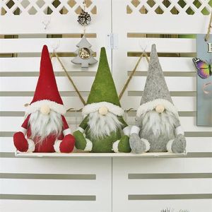 Mutlu Noel Süslemeleri İsveç Santa Gnome Peluş Bebek Süslemeleri El Yapımı Tatil Ev Partisi Dekoru FY7177 902