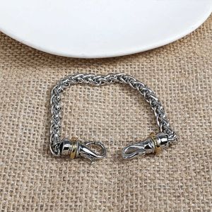 Bracciale 6MM designer spesso Moda Acciaio inossidabile Uomo Catena di grano Accessori per gioielli Coppia Placcatura Bracciali in oro Gioielli di moda di lusso