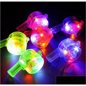 Bulltillverkare LED Flash Whistle Light Colorf Gify för Evening Party Bar levererar glödkonsert rekvisita Drop Delivery Home Garden Festive E DH1HQ