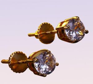 Brincos de garanhão jóias branco ouro bling cz zircônia cúbica redonda parafuso quadrado de volta para homens mulheres geladas brinco de diamante gota de orelha d1530223