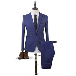 Ternos masculinos totalmente novos, moda clássica, slim fit, cor sólida, vestido de casamento formal, skinny, estilo britânico, jaqueta masculina, calças 216y